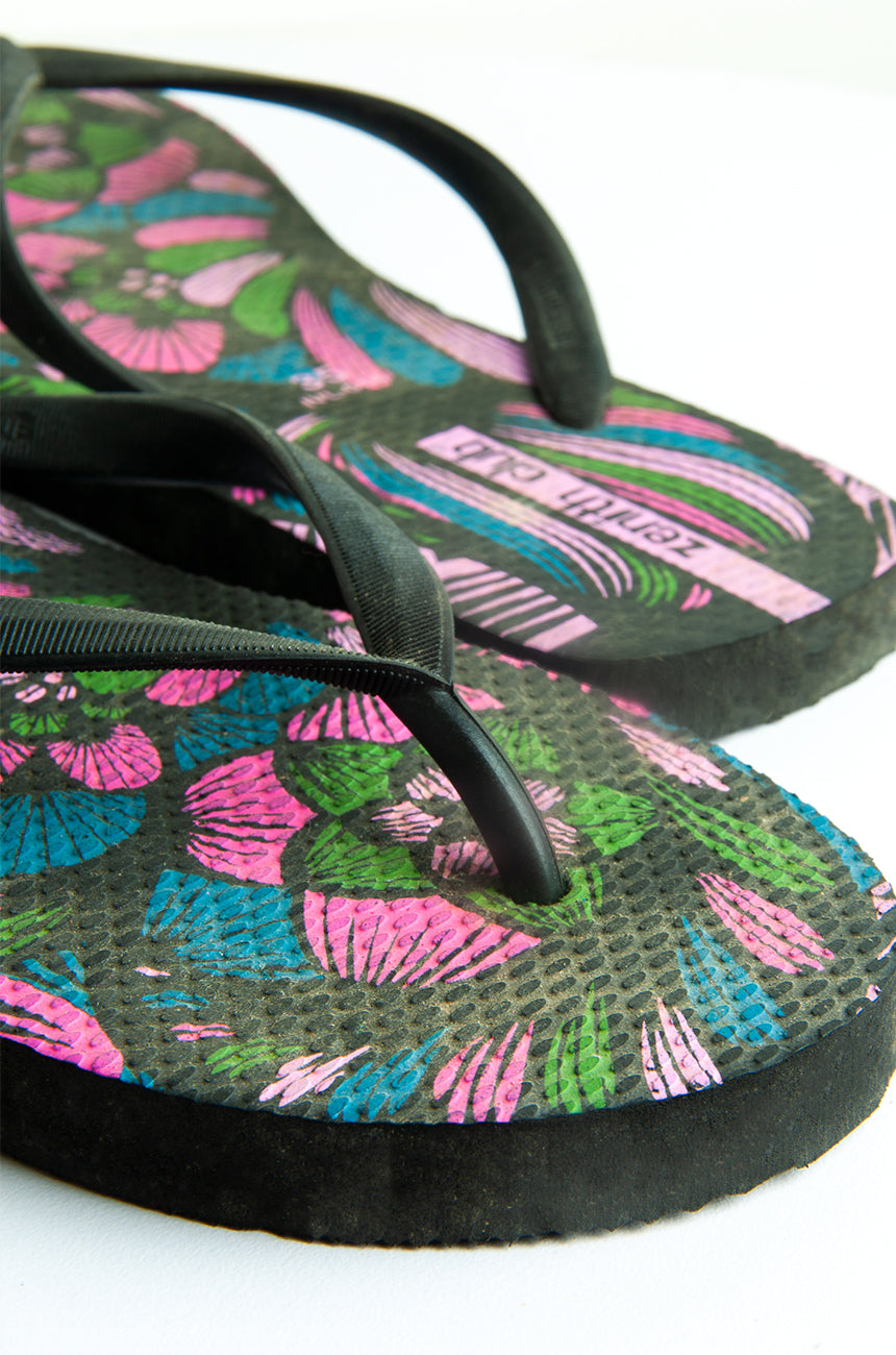 Black Canvas Rainbow Florals